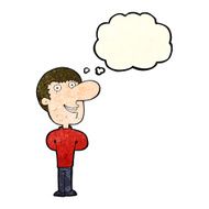cartoon happy man with thought bubble N167