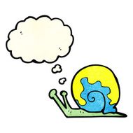cartoon snail with thought bubble N11