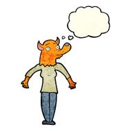 cartoon fox woman with thought bubble N2