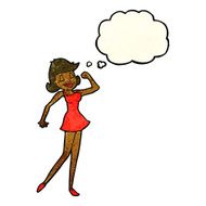 cartoon woman with can do attitude thought bubble N4