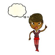 cartoon woman with idea thought bubble N94