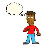 cartoon shocked man with thought bubble N40