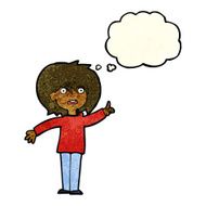 cartoon woman asking question with thought bubble N11