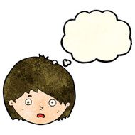 cartoon unhappy boy with thought bubble N22
