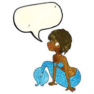 cartoon pretty mermaid with thought bubble N14