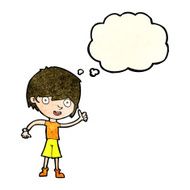 cartoon boy with positive attitude thought bubble N7