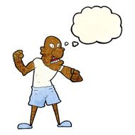 cartoon violent man with thought bubble N7