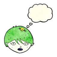 cartoon vampire face with thought bubble N11