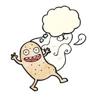 cartoon potato with thought bubble N4
