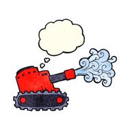 cartoon army tank with thought bubble N2