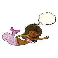cartoon mermaid with thought bubble N23