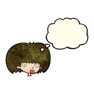 cartoon surprised woman with thought bubble N91