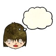cartoon staring woman with thought bubble N18