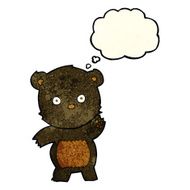 cute cartoon black bear with thought bubble N20