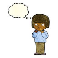 cartoon surprised man with thought bubble N49