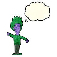 cartoon vampire man with thought bubble N47