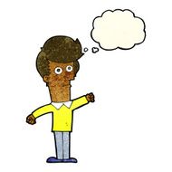 cartoon man punching with thought bubble N4