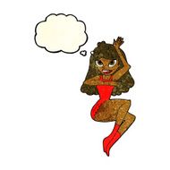 cartoon woman in lingerie with thought bubble N16