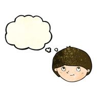 cartoon happy man with thought bubble N170