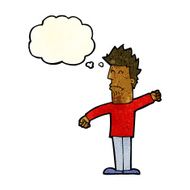 cartoon stressed man with thought bubble N27