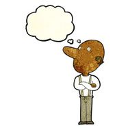 cartoon old man with folded arms thought bubble N3