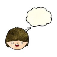 cartoon happy face with thought bubble N21