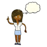 cartoon woman with idea thought bubble N96