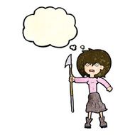 cartoon woman with harpoon thought bubble N4