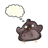 cartoon bird with thought bubble N107