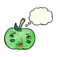 cartoon apple with face thought bubble N7