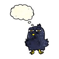 funny cartoon bird with thought bubble N49