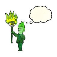 cartoon devil with pitchfork thought bubble N9