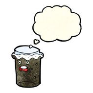 cartoon glass of stout beer with thought bubble N2