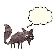 funny cartoon little wolf with thought bubble N2