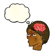 cartoon head with brain symbol thought bubble N14