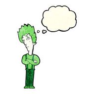 cartoon vampire with thought bubble N45