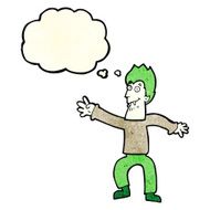 cartoon vampire with thought bubble N46