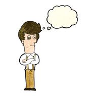 cartoon annoyed man with thought bubble N32