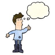 cartoon poor man with thought bubble N4