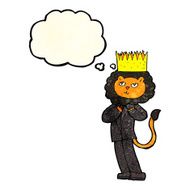 cartoon king of the beasts with thought bubble N2