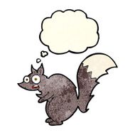 funny startled squirrel cartoon with thought bubble N4