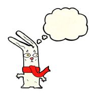 cartoon rabbit with thought bubble N35