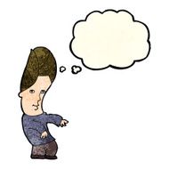 cartoon man with no worries thought bubble N4