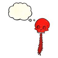 spooky cartoon sull and spine with thought bubble N4