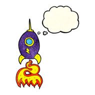 cartoon spaceship with thought bubble N11