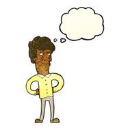 cartoon happy man with thought bubble N172