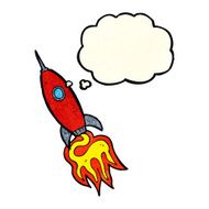 cartoon spaceship with thought bubble N12