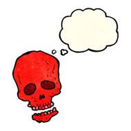 cartoon skull with thought bubble N11