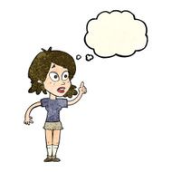 cartoon woman asking question with thought bubble N12