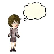 Cartoon Annoyed Woman With Thought Bubble N70